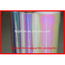 Envoltura película iridiscente de plástico / película de plástico iridiscente / Rainbow Film